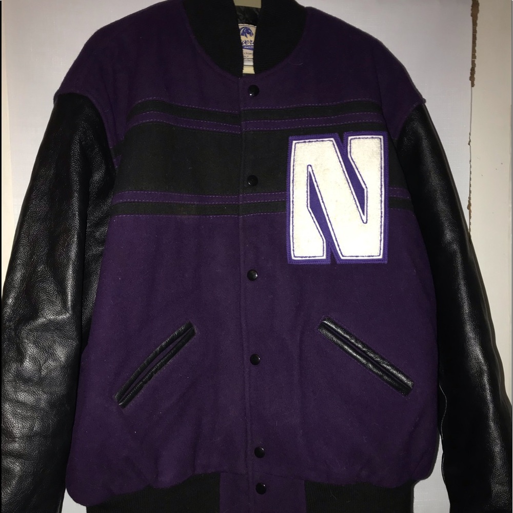 NU Maverick Varsity Jacket | Large | Purple/Black